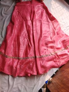 Pink Ethnic Skirt with Gold Detail