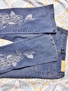 Embroidered Flare Jeans