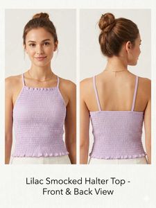 Lilac Smocked Halter Top