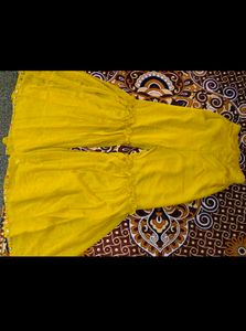 Yellow Embroidered Sharara Suit