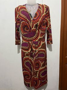Paisley Print Wrap Dress
