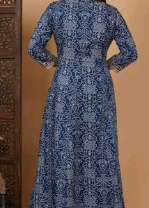 MEERA FAB ~ Pure cotton Anarkali Navy Blue 💙🎀