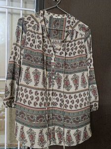 Boho Paisley Print Tunic Top