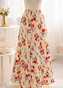 Boho Floral Tiered Maxi Skirts