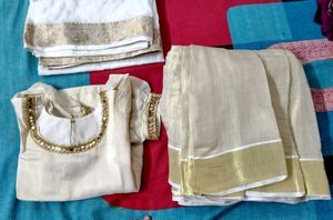 12 yrs girl's golden off-white lehenga choli