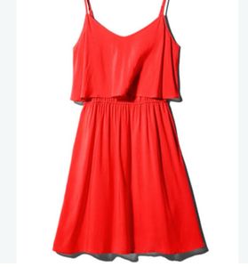 H&M V-Neck Spaghetti Strap Tiered Dress