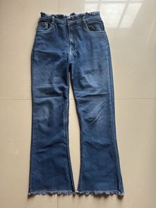High-Waist Flared Blue Denim Jeans
