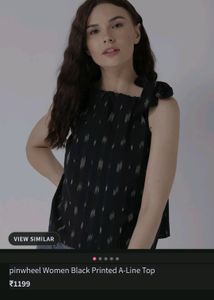 Black Crop Tie Up Top
