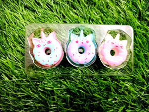 Set of 3 Donut Erasers