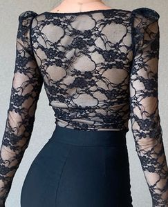 Urbanic Elegant Black Lace Corset Top