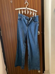 High-Waisted Wide-Leg Denim Jeans