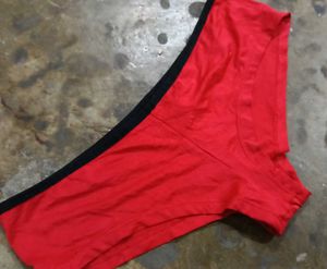 Vibrant Red Briefs with Black Trim