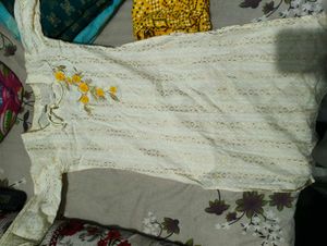 Cream Embroidered Kurta