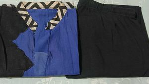 Stylish Blue & Black Kurta Set
