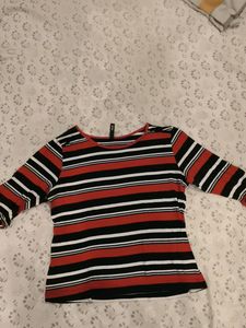 Striped Round Neck Top