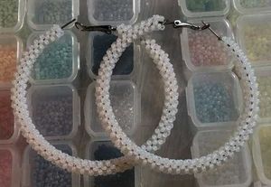 Boho Beaded Hoop Earrings