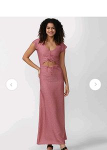 Pink Printed Cutout Maxi Dress forever21