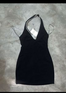 Zara Chic Black Halter Neck Dress