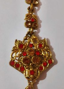 Red &amp; Gold Indian Bridal Jewelry Set and Free cosm