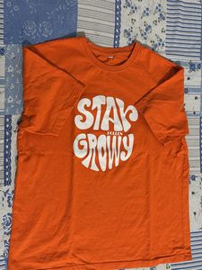 Orange "Stay Groovy" Graphic T-Shirt