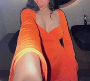 Urbanic Orange Long Sleeve Mini Dress