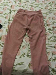 Pink Corduroy Wide Leg Pants