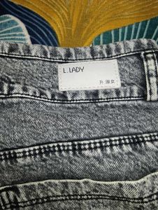 Washed Grey Wide Leg Jeans