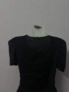 Chic Black Embellished Top