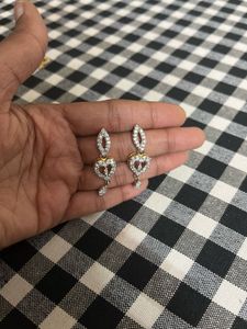 Heart-Shaped Dangle Earrings