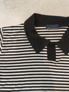 Striped Cropped Polo T-Shirt