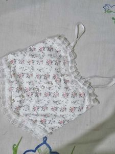 Floral Lace Trim Cami Top