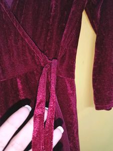 Velvet Wrap Mini Dress