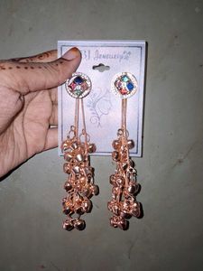 Charming Rose Gold Kashmiri Earrings