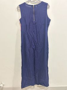 Elegant Navy Blue Kurta with Pink Embellishment