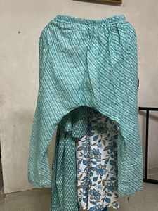 Designer Teal Kurta with Floral Print