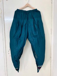 Embroidered A-line thread work organic cotton kurt
