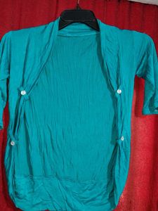 Teal Kurti with Button Details
