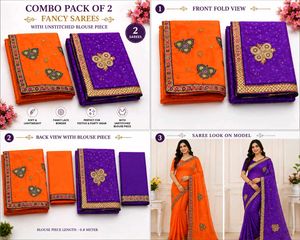 Combo Pack of 2 Fancy Sarees