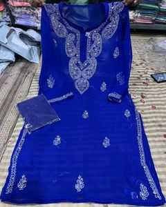 Beautiful Blue Chikankari Kurta