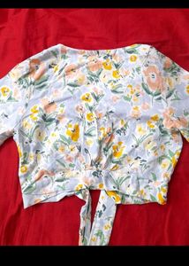 Floral Tie-Front Blouse