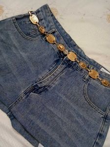 washed out mini skirt