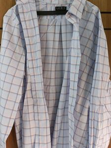 Men's Blue Plaid Button-Down Shirt
