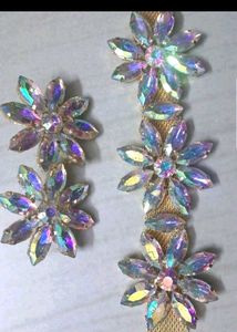 Stunning Rhinestone Flower Jewelry Set