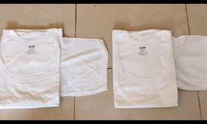 Pack Of Two Euro Cotton White Half Sleeves Vest