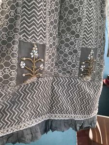 Pure Organza Pakistani Grey Suit