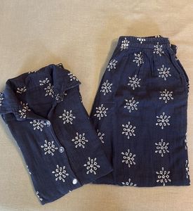 Cozy Navy Snowflake Pajama Set