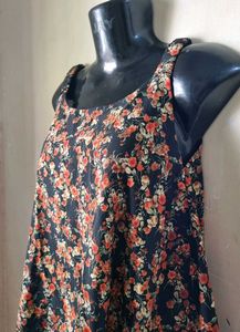 Floral Print Peplum sleeveless top