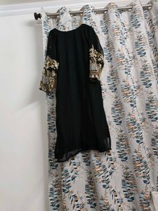 Embellished Black Kurta Set