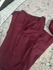 Men's Burgundy Suit Set