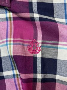 Men's Pink Plaid Long Sleeve Shirt